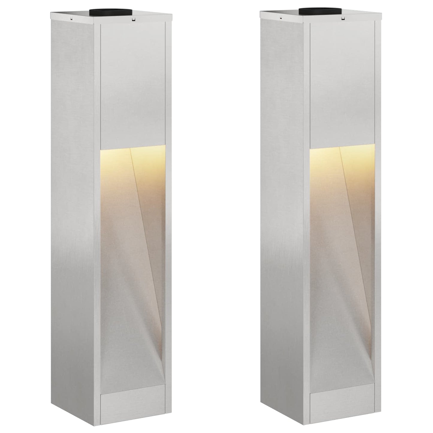 Solar LED Wegeleuchte 2 pcs Silber Edelstahl