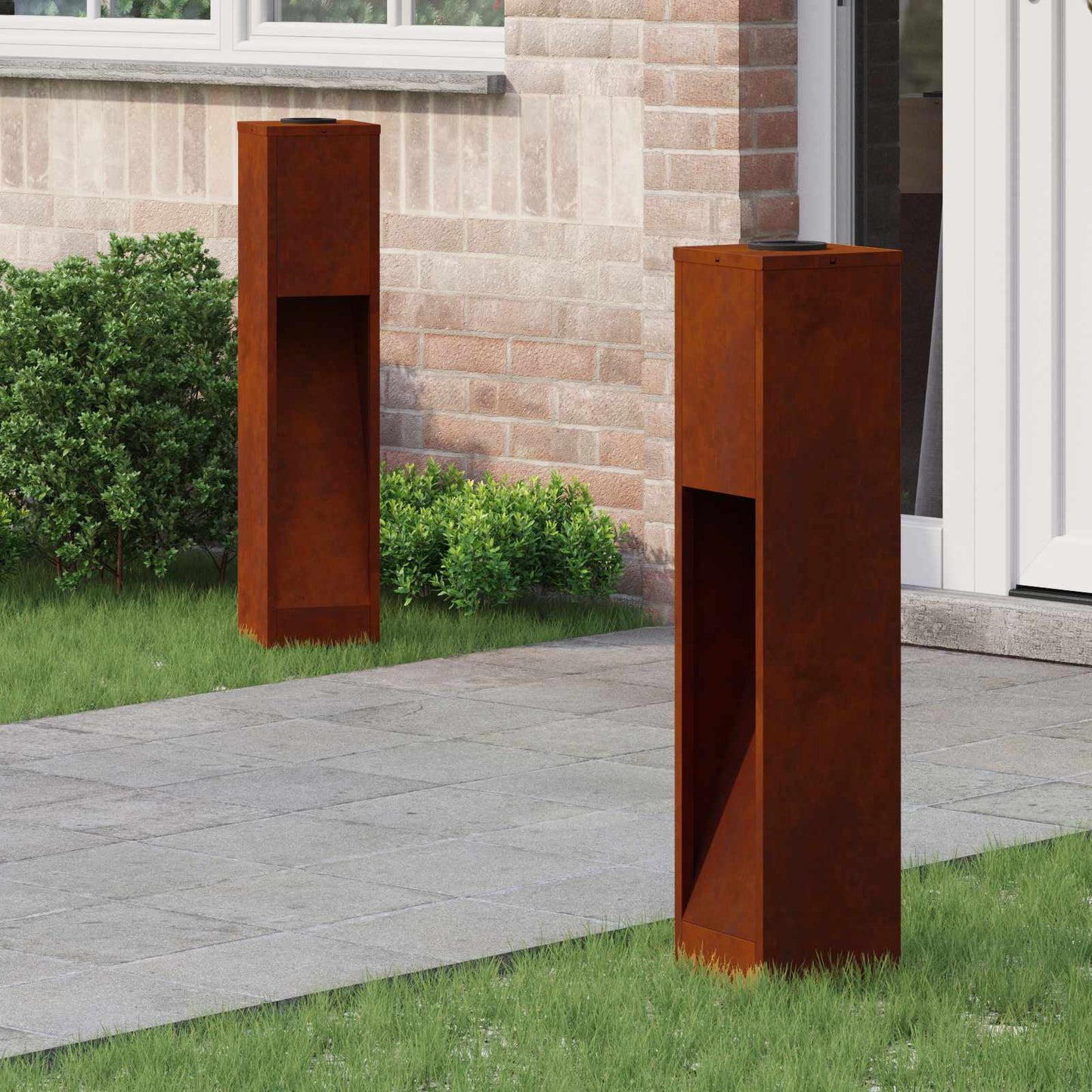 Solar LED Wegeleuchte 2 pcs Bronze Wetterfeststahl