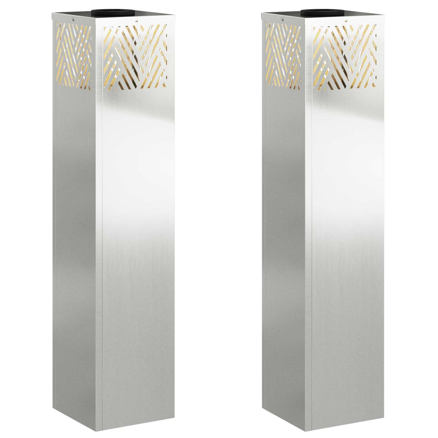 Solar LED Path Light 2 pcs Silver Galvanized