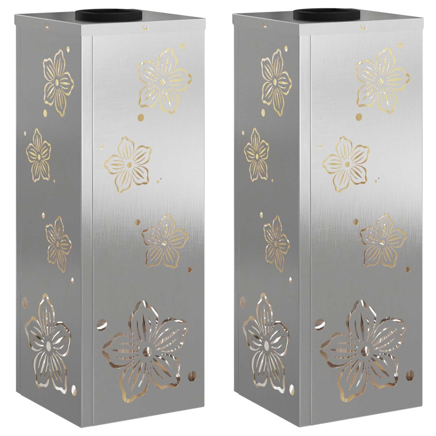 Solar LED Weg Licht 2 pcs Silber Edelstahl