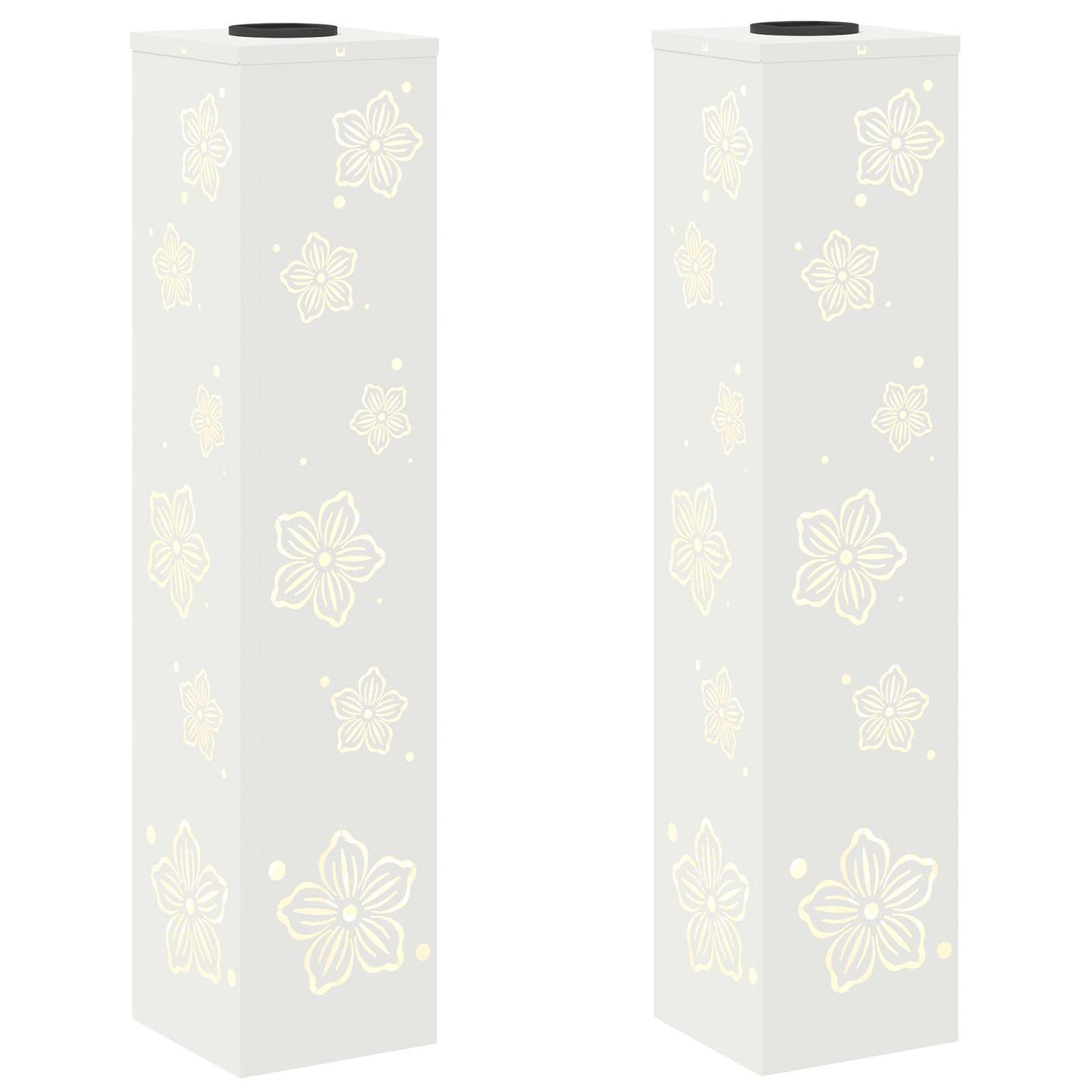 Solar LED Weg Licht 2 pcs Weiß Kalt gewalzter Stahl