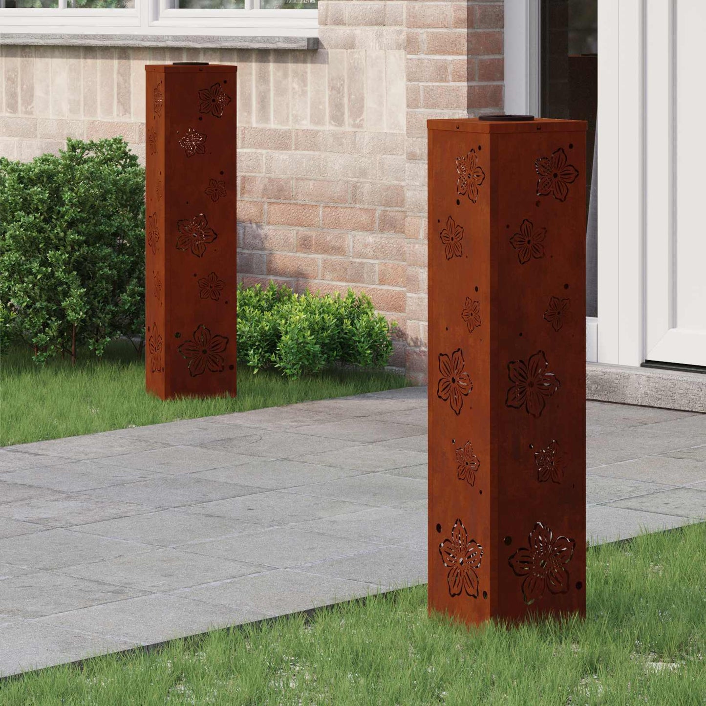 Solar LED Weg Licht 2 pcs Rostig Wetterfeststahl