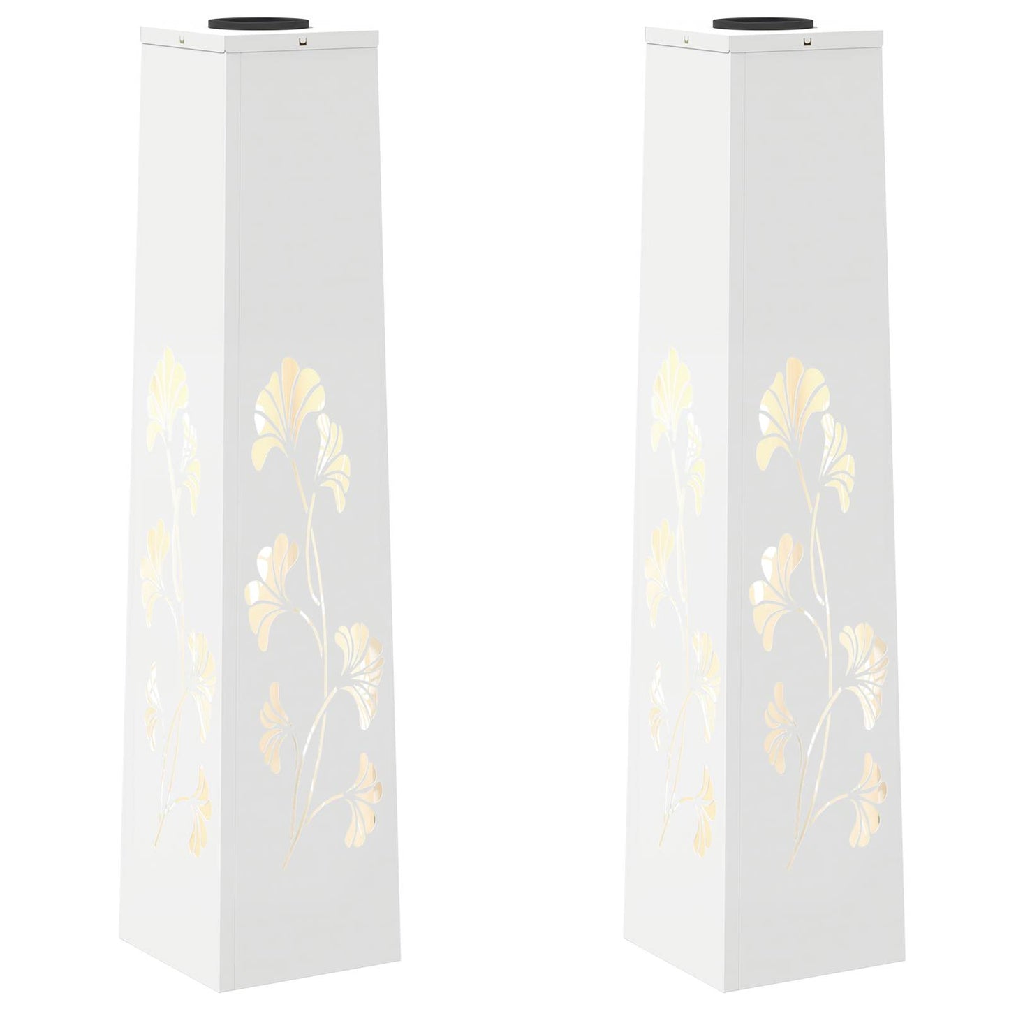 Solar LED Weg Licht 2 pcs Weiß Kalt gewalzter Stahl