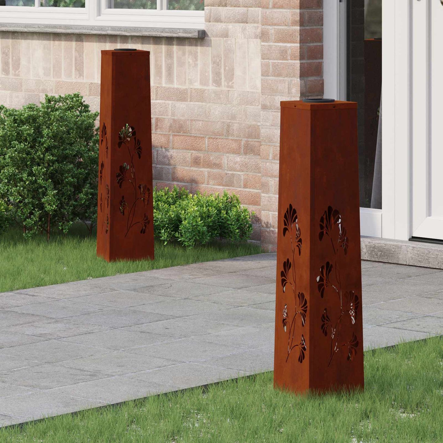 Solar LED Weg Licht 2 pcs Rostig Wetterfeststahl