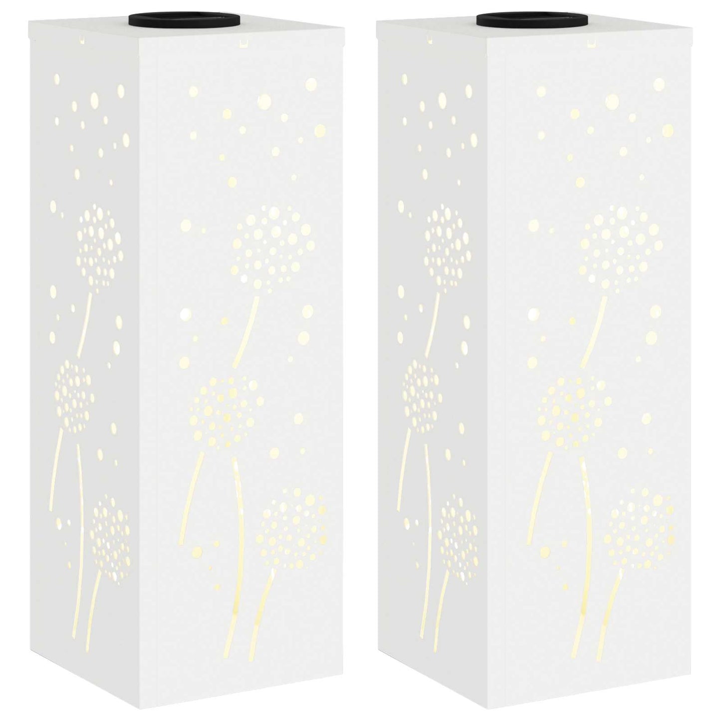 Solar LED Path Light 2 pcs White Cold Rolled Steel