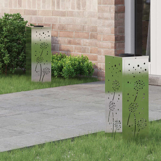 Solar LED Weg Licht 2 pcs Silber Edelstahl