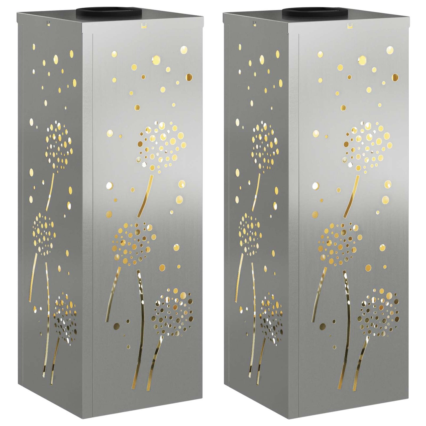 Solar LED Weg Licht 2 pcs Silber Galvanisiertes Stahl