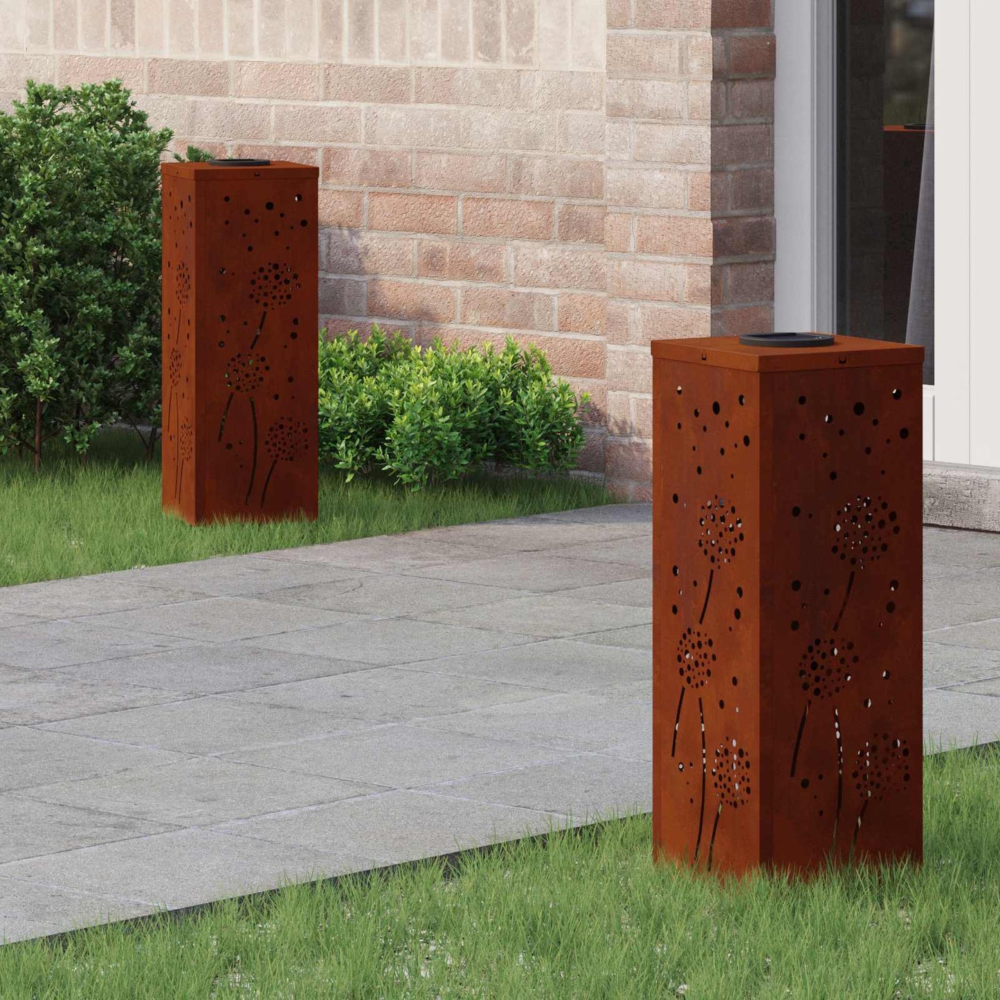 Solar LED Weg Licht 2 pcs Rostig Wetterfeststahl