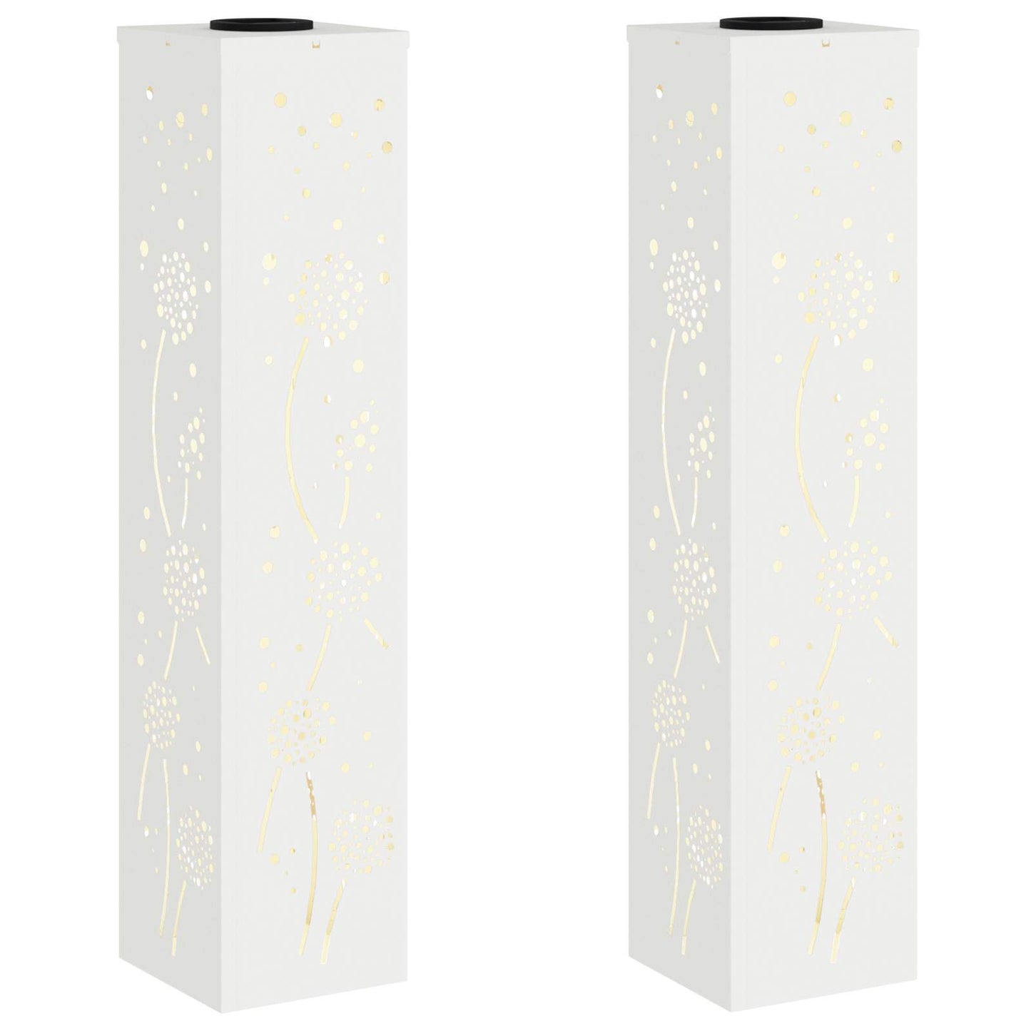 Solar LED Path Light 2 pcs White Cold Rolled Steel