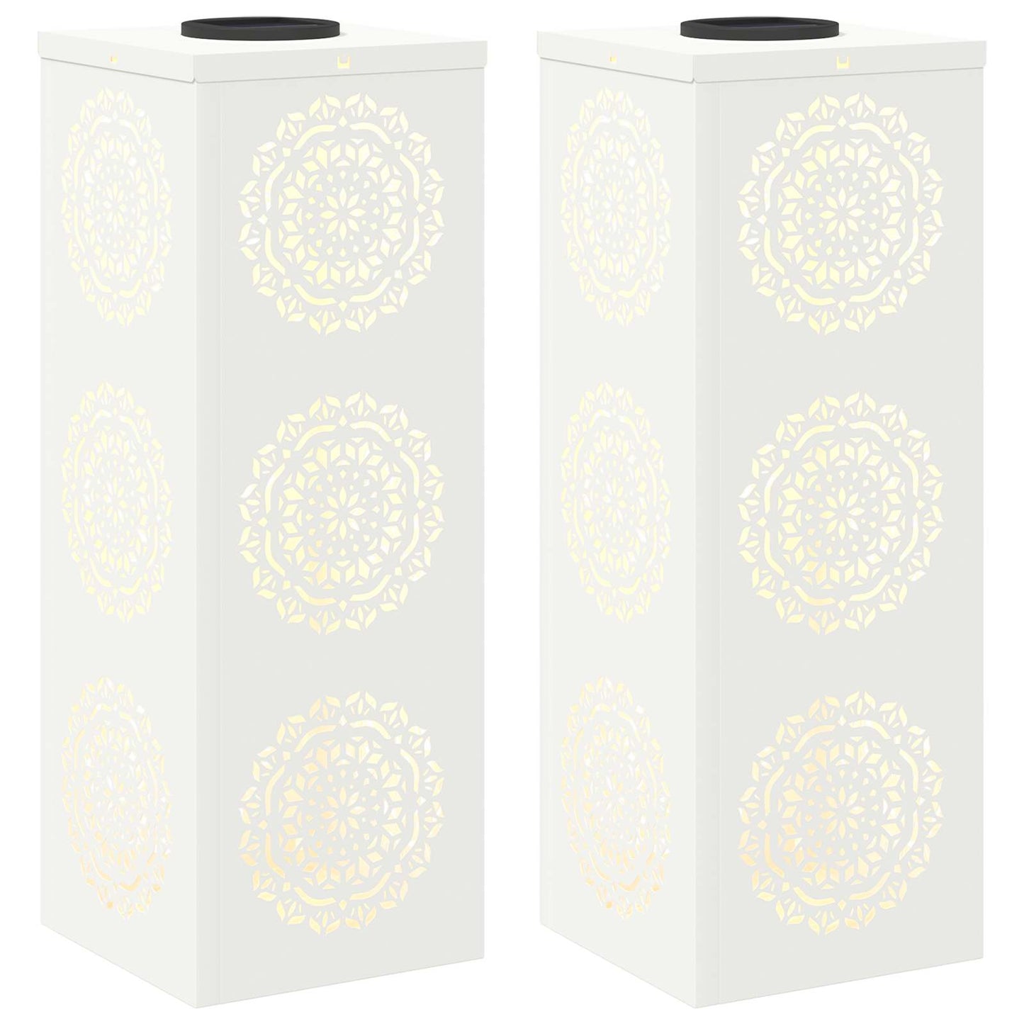 Solar LED Weg Licht 2 pcs Weiß Kalt gewalzter Stahl
