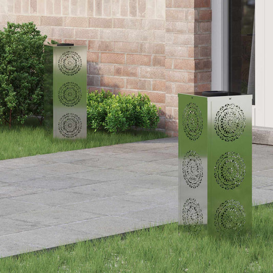 Solar LED Weg Licht 2 pcs Silber Galvanisiertes Stahl