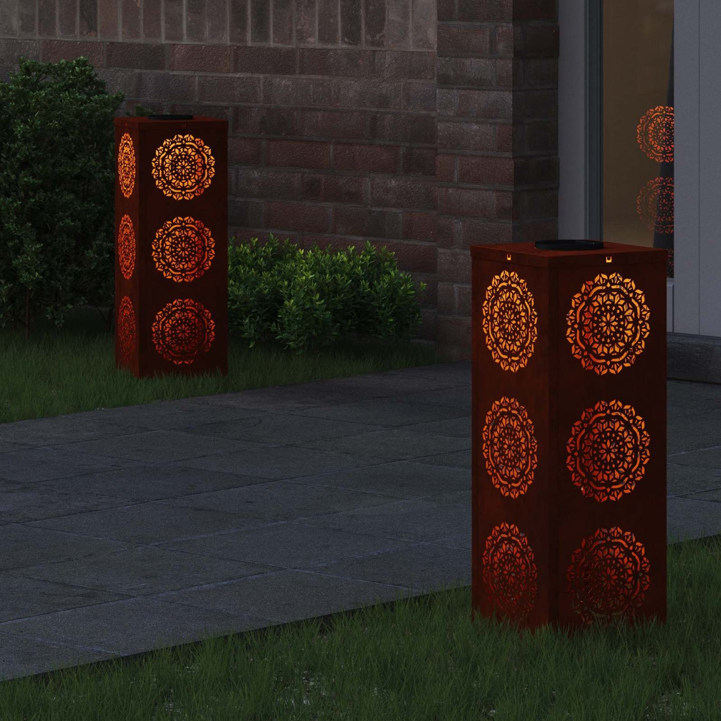 Solar LED Weg Licht 2 pcs Rostig Wetterfeststahl