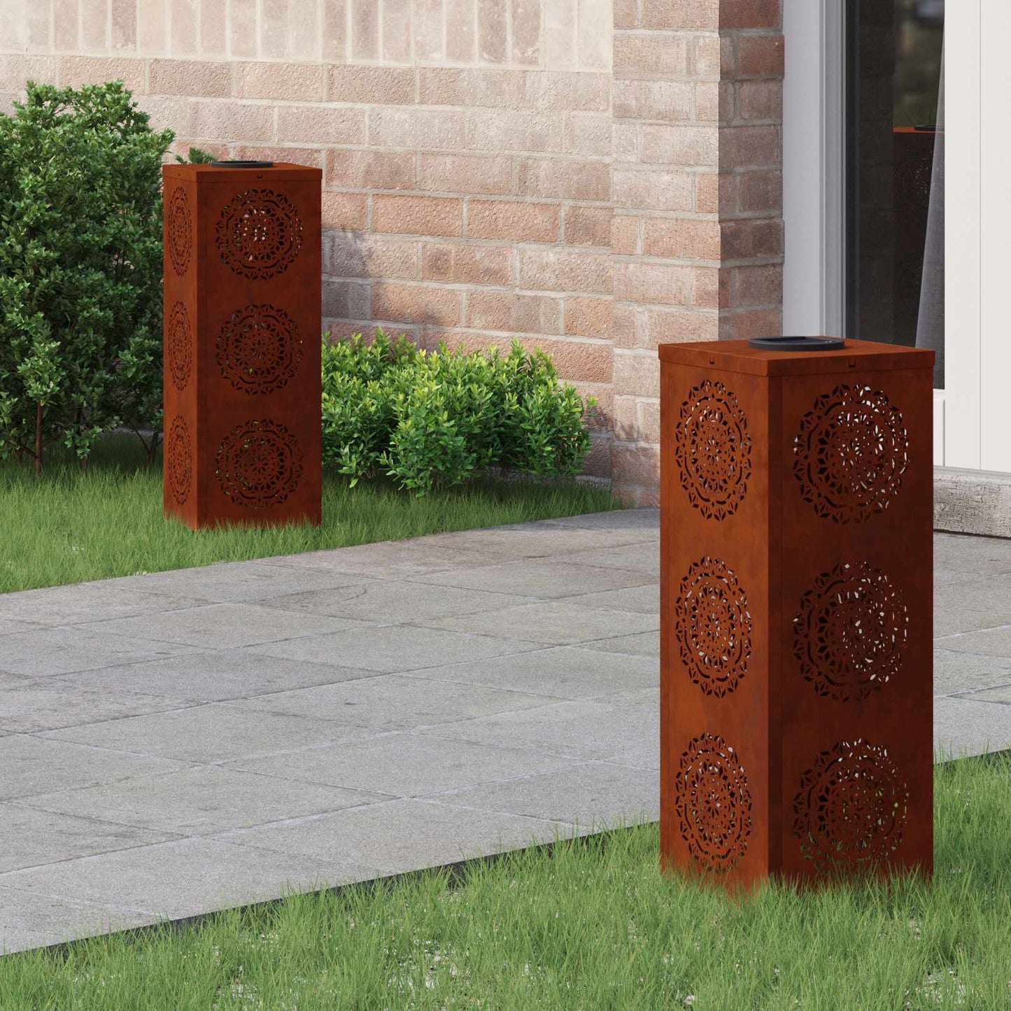 Solar LED Weg Licht 2 pcs Rostig Wetterfeststahl