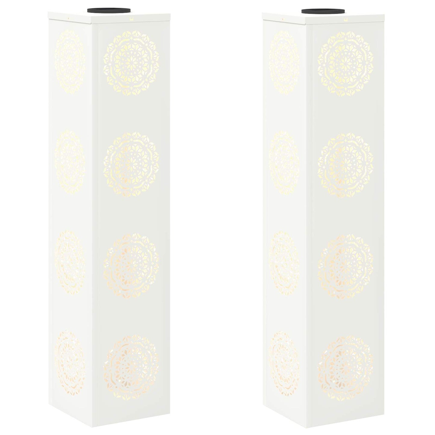 Solar LED Weg Licht 2 pcs Weiß Kalt gewalzter Stahl