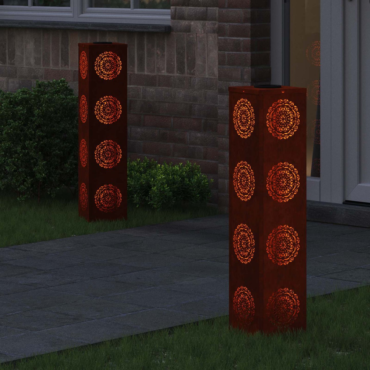 Solar LED Weg Licht 2 pcs Rostig Wetterfeststahl