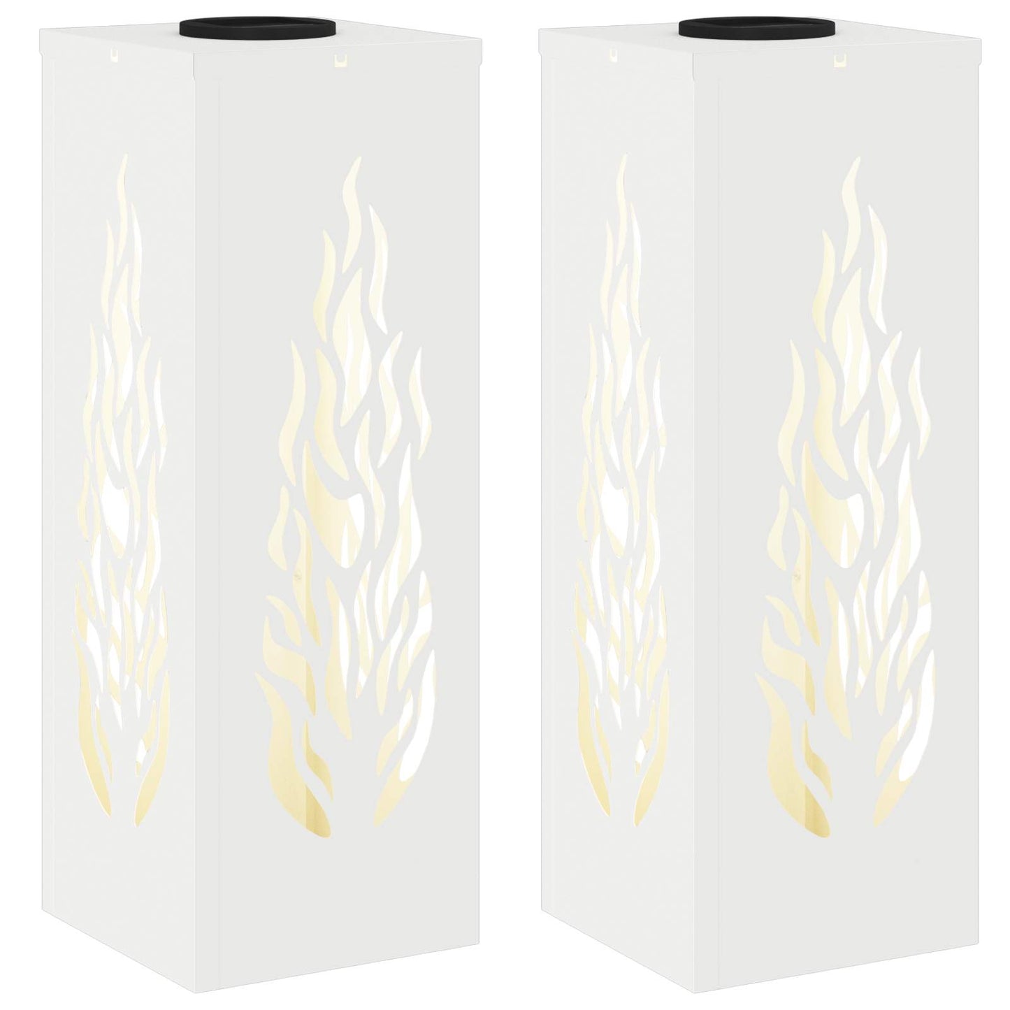 Solar LED Weg Licht 2 pcs Weiß Kalt gewalzter Stahl