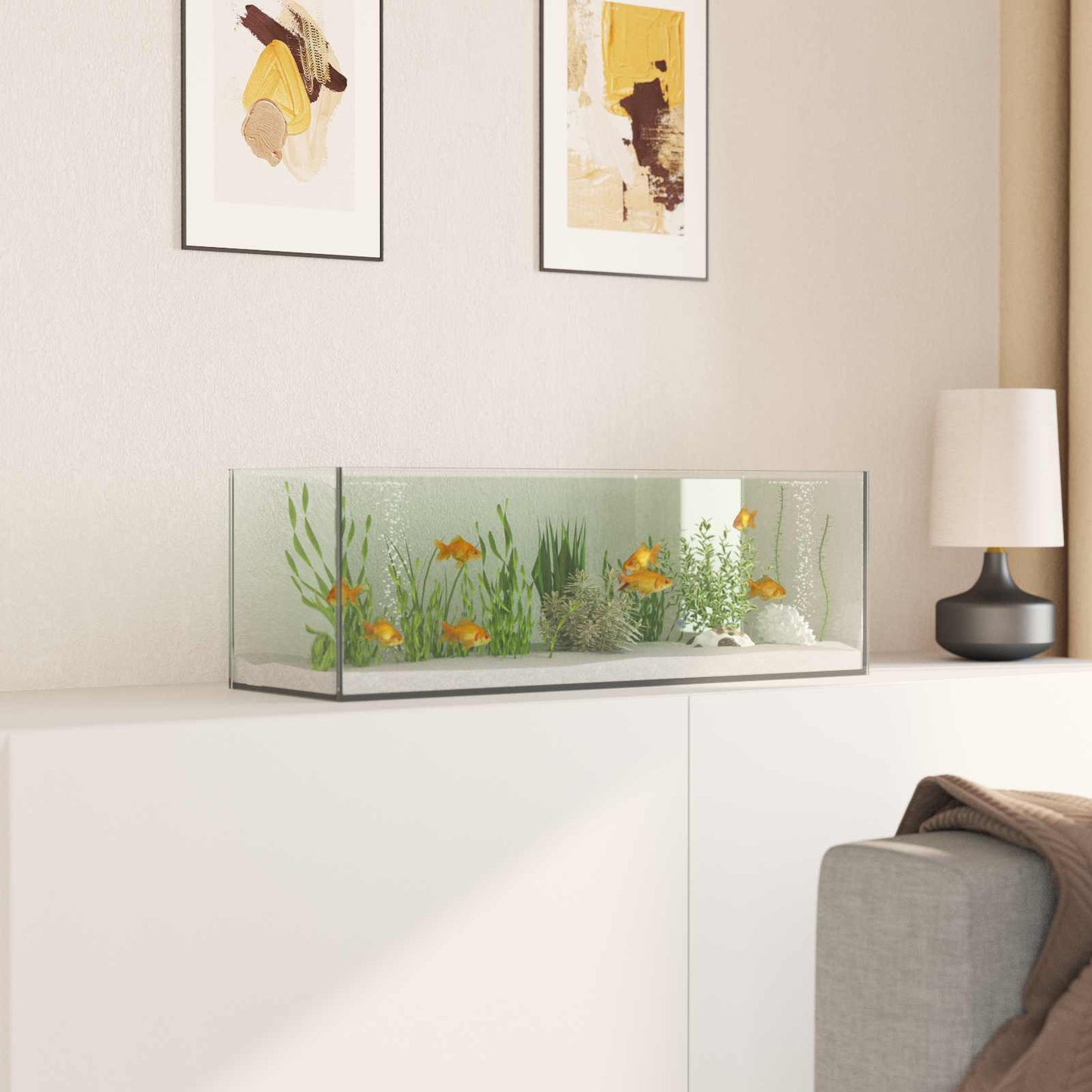 Aquarium mit Speicher Transparent 60 x 20 x 20 cm Glas