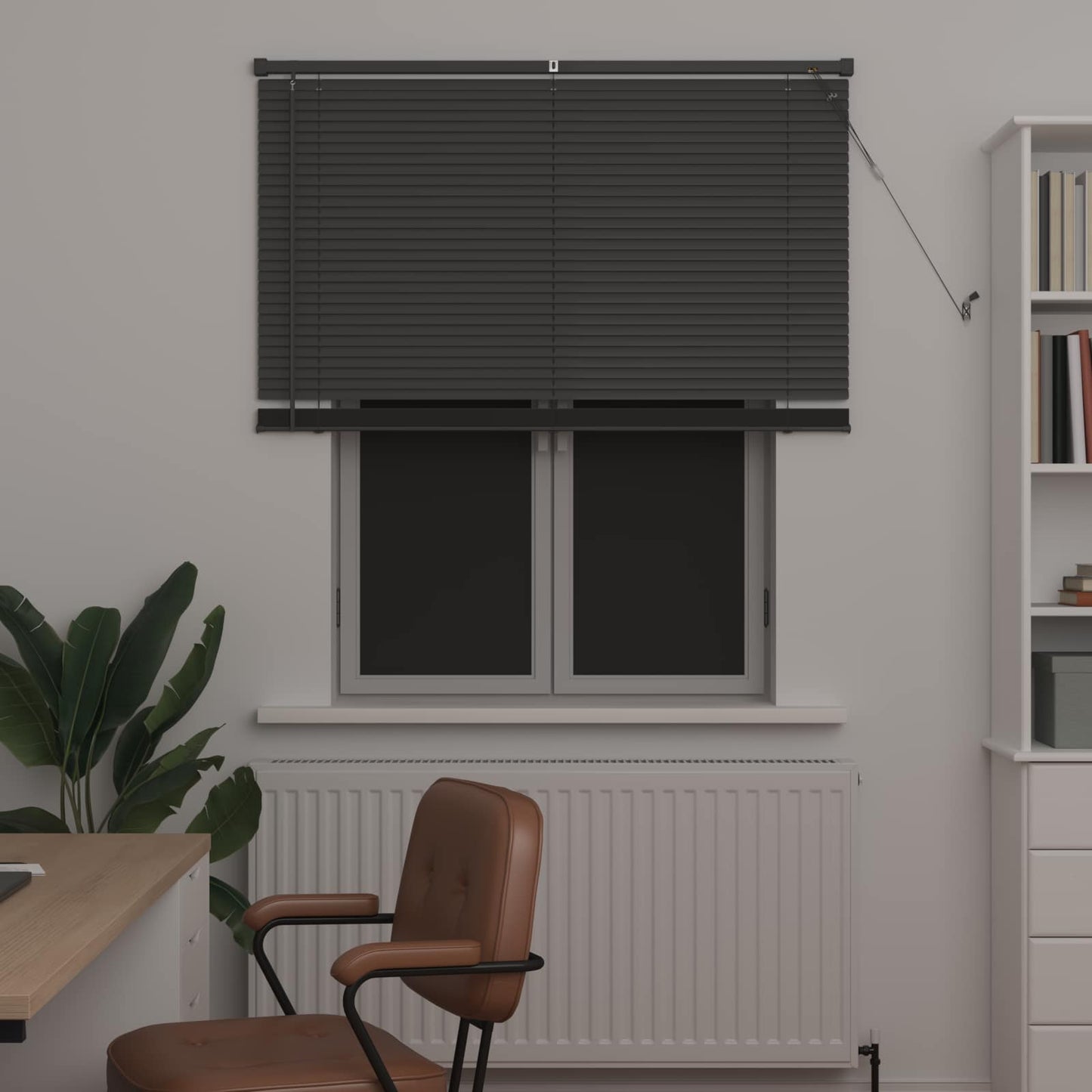 Venetian Blind Adjustable Silver Grey 150 x 110 cm PVC