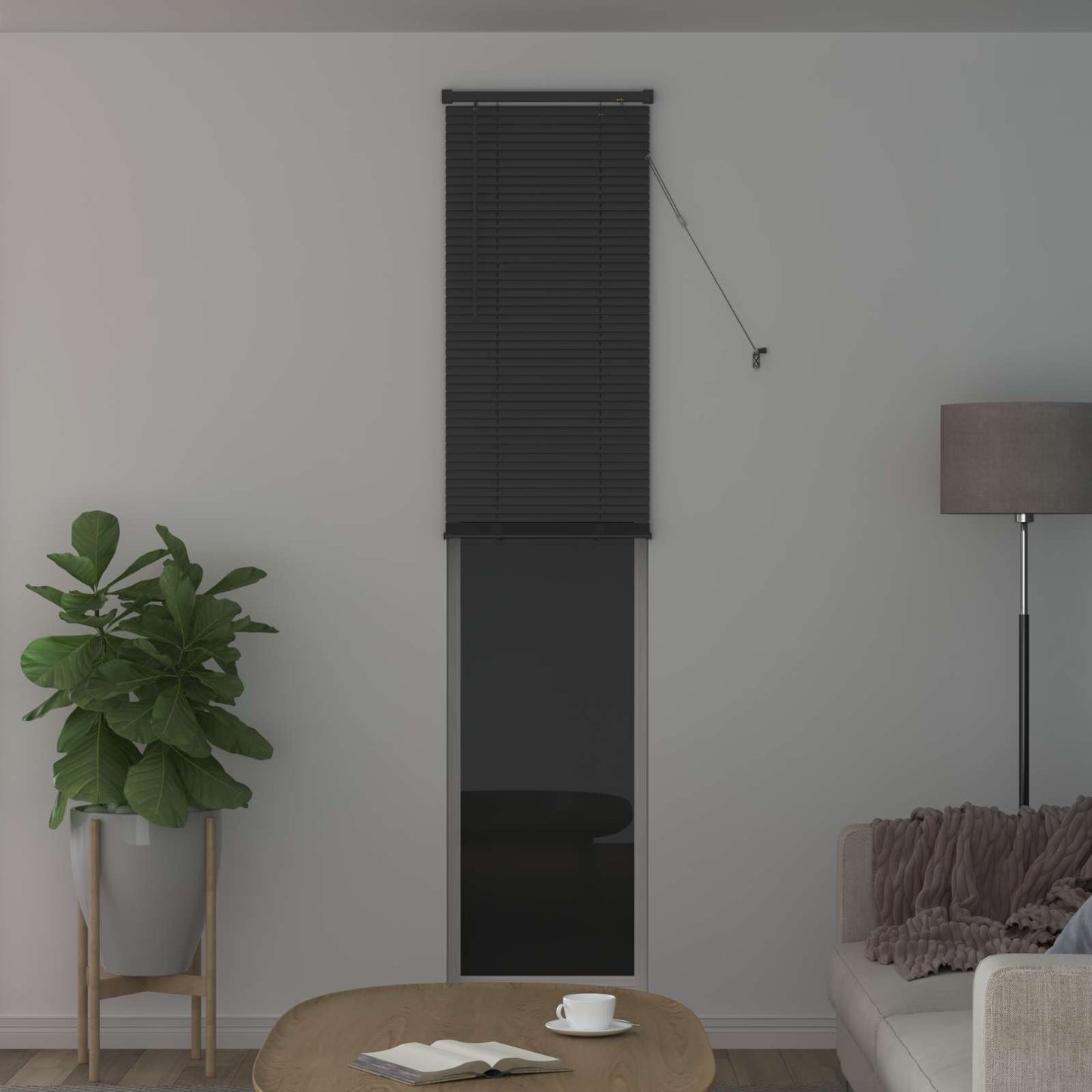 Store vénitien ajustable gris argenté 213 x 50 cm PVC