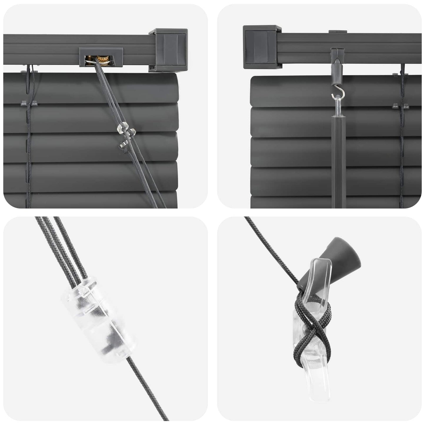 Venetian Blind Adjustable Silver Grey 213 x 70 cm PVC