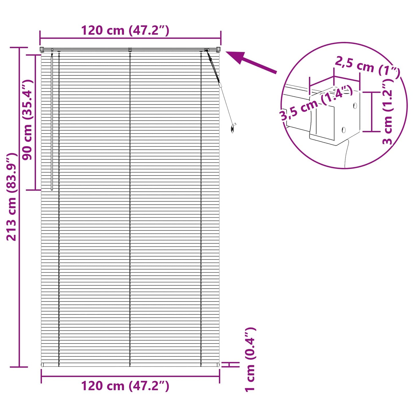 Venetianer Jalousie Verstellbar Silber Grau 213 x 120 cm PVC