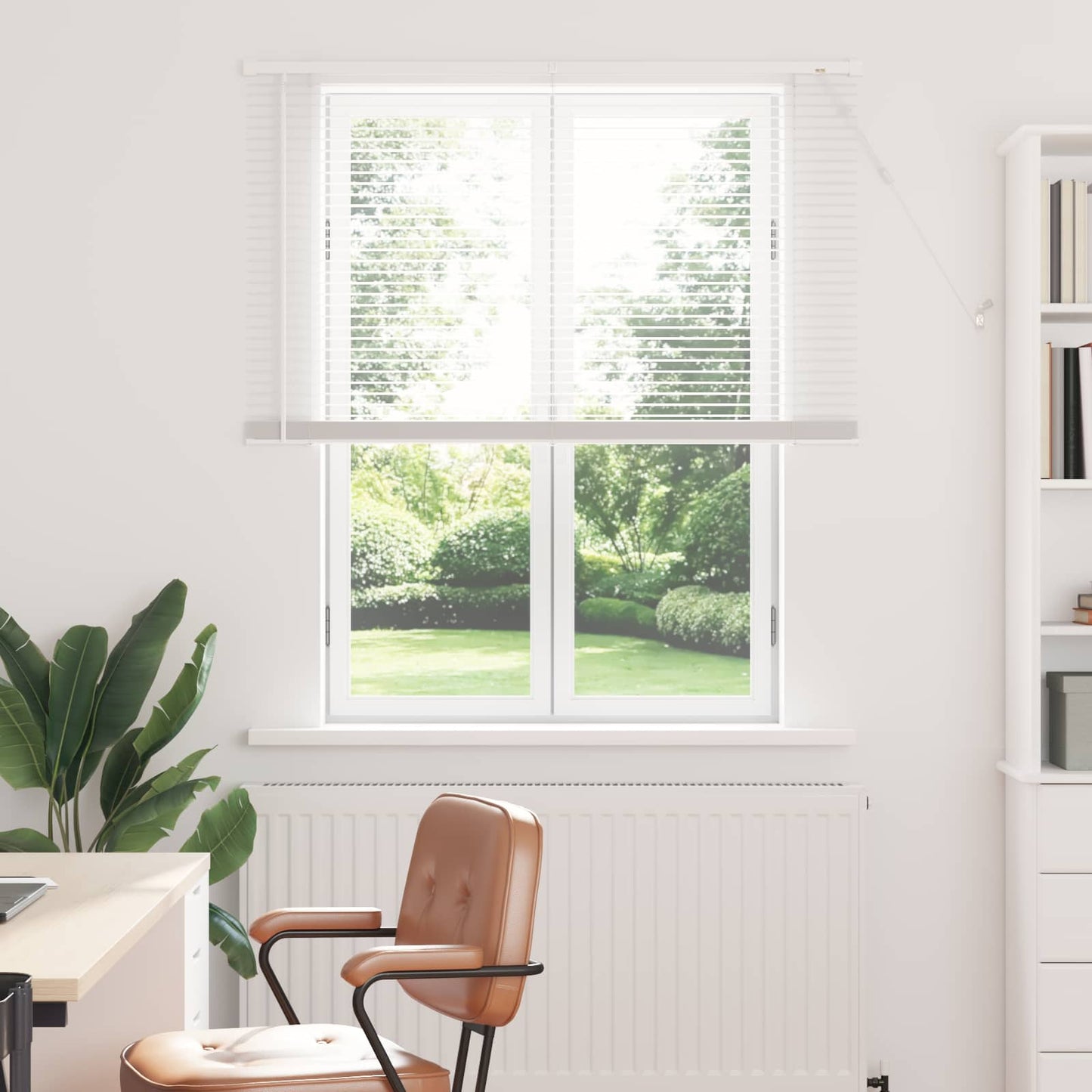 Venetian Blind Adjustable White 150 x 110 cm PVC