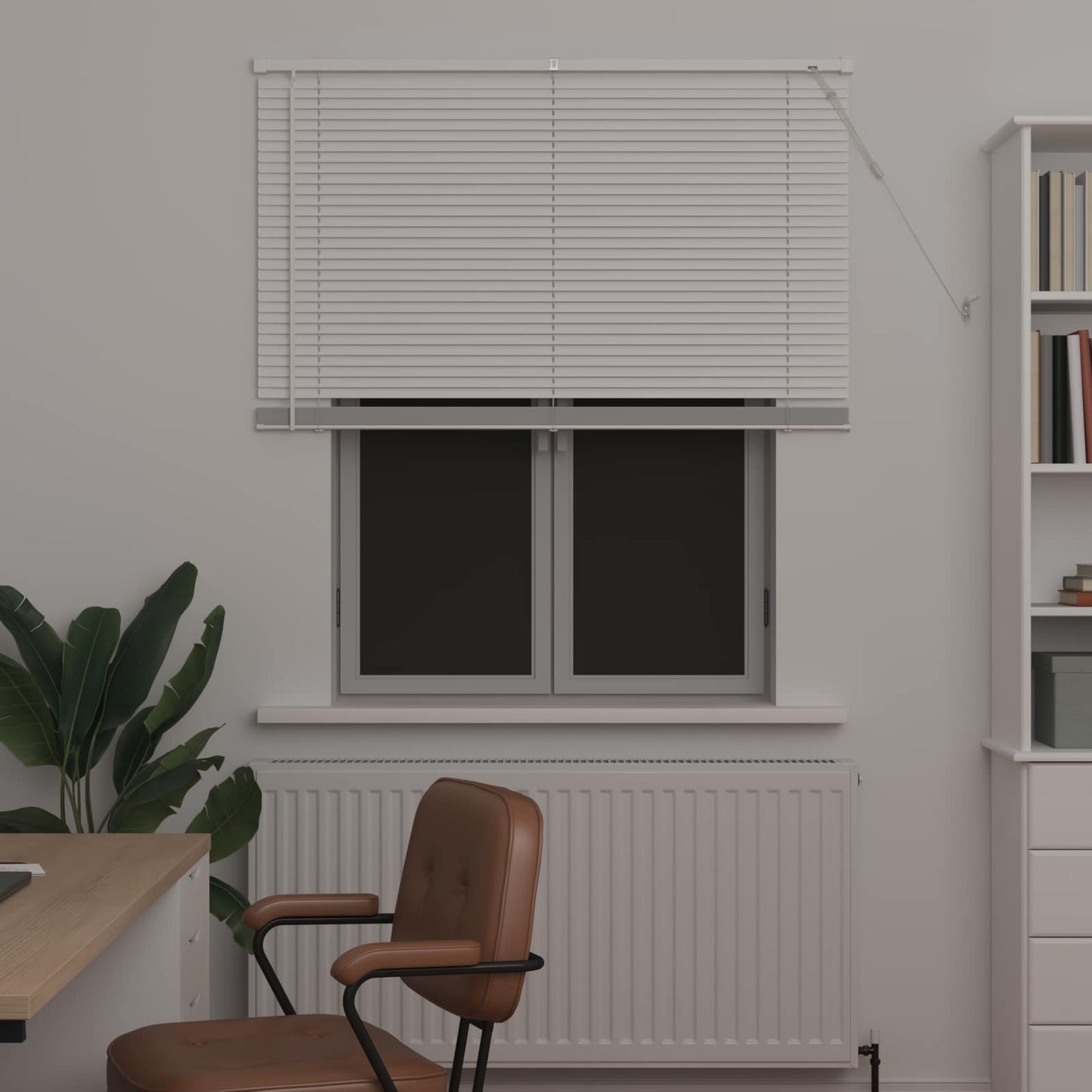 Venetian Blind Adjustable White 150 x 110 cm PVC