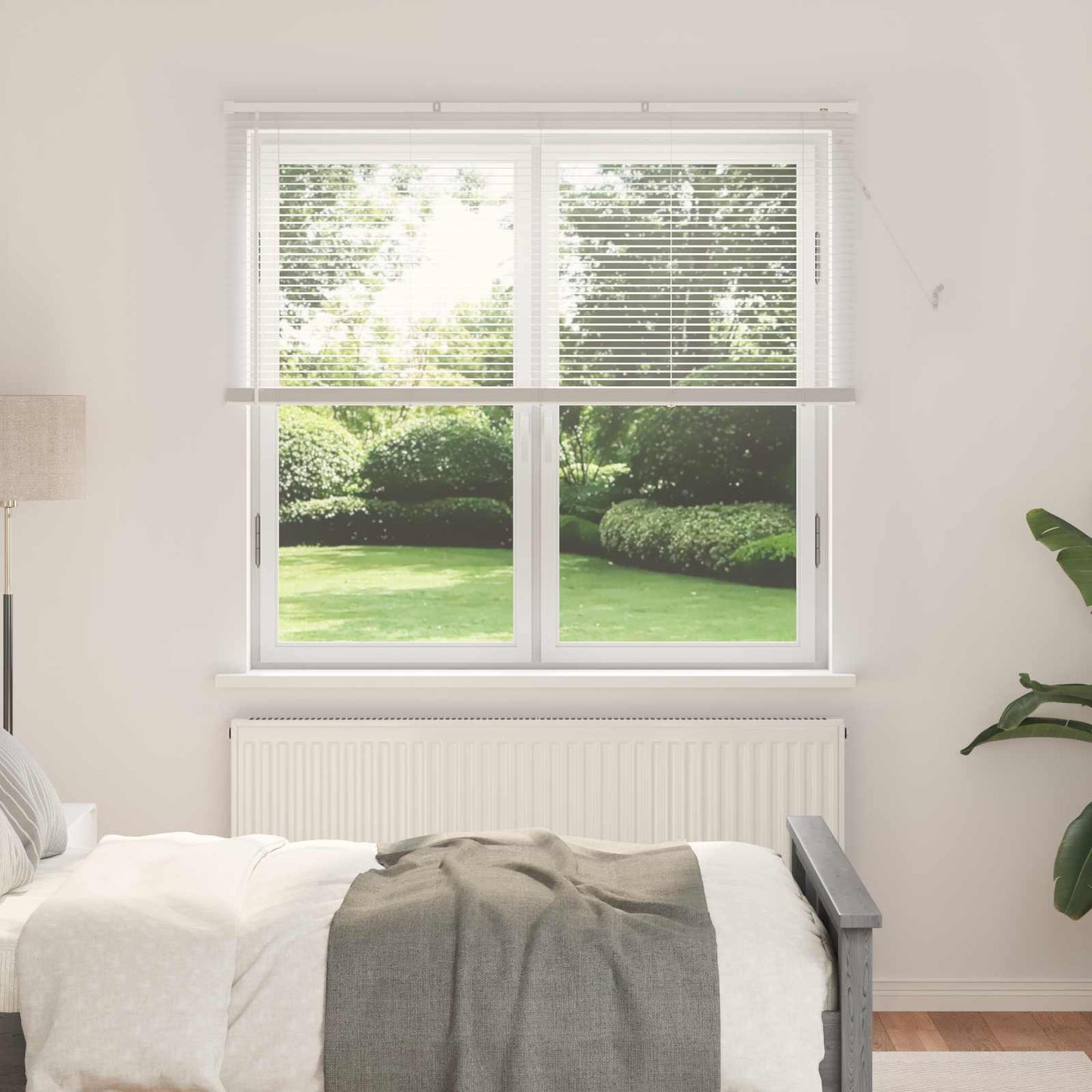 Venetianer Jalousie Verstellbar Weiß 150 x 150 cm PVC