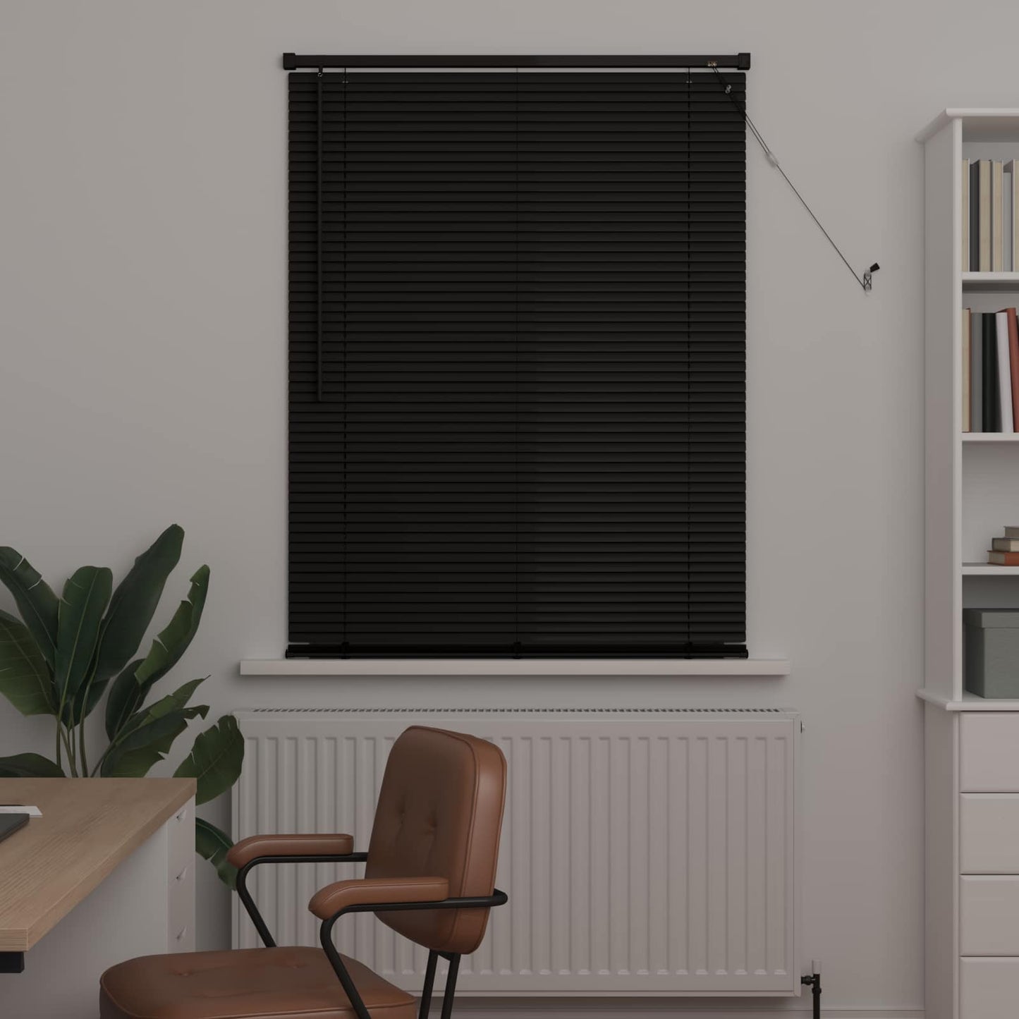 Store vénitien ajustable noir 150 x 80 cm PVC