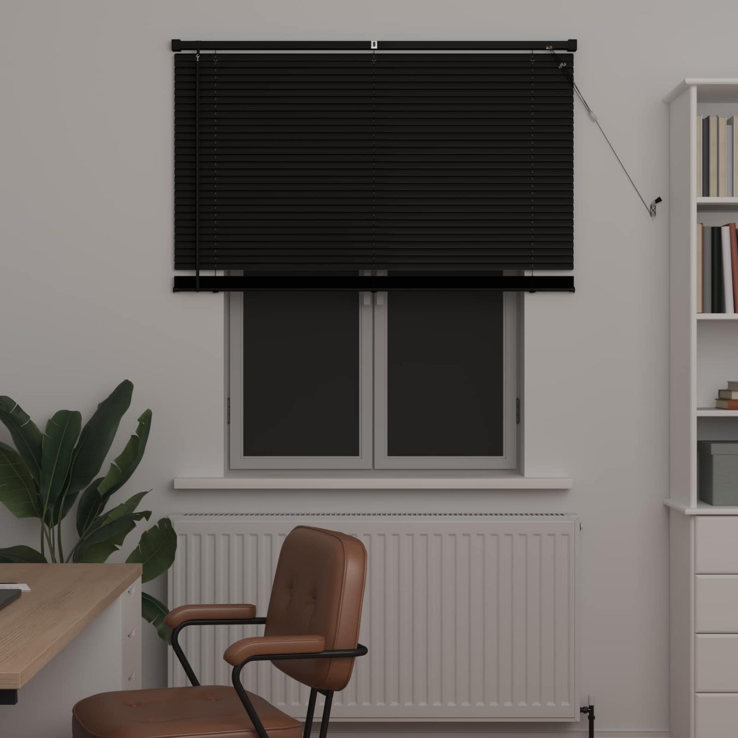Store vénitien ajustable noir 150 x 110 cm PVC