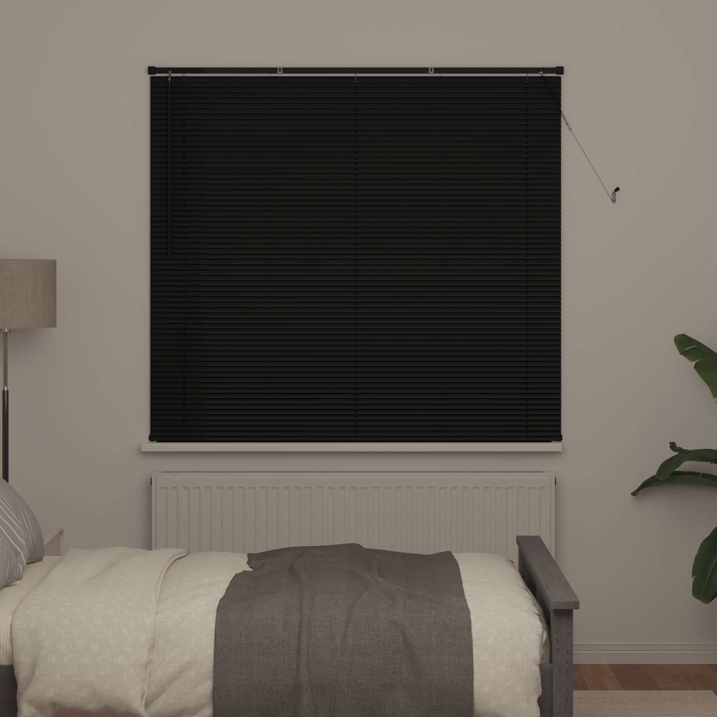 Venetian Blind Adjustable Black 150 x 160 cm PVC
