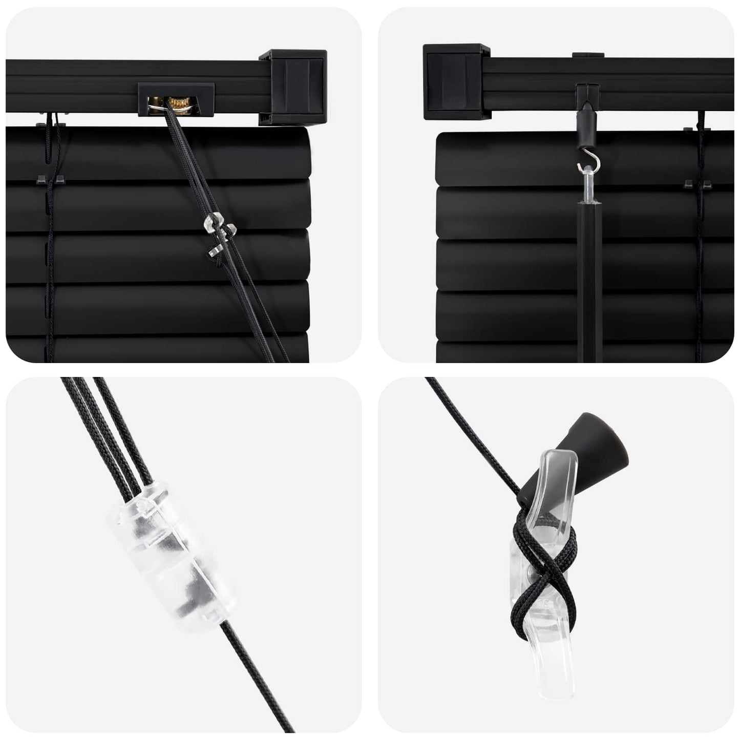 Venetianer Jalousie Verstellbar Schwarz 213 x 40 cm PVC