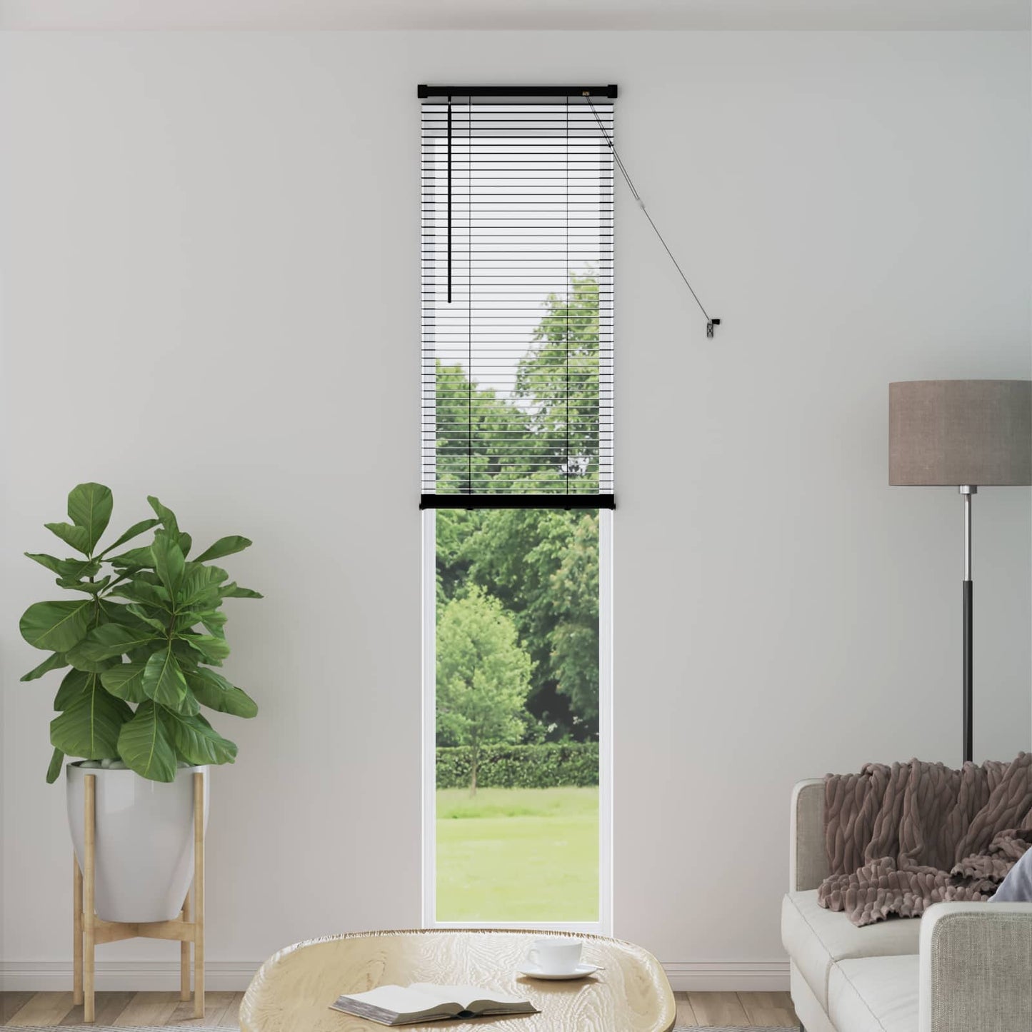 Venetianer Jalousie Verstellbar Schwarz 213 x 40 cm PVC