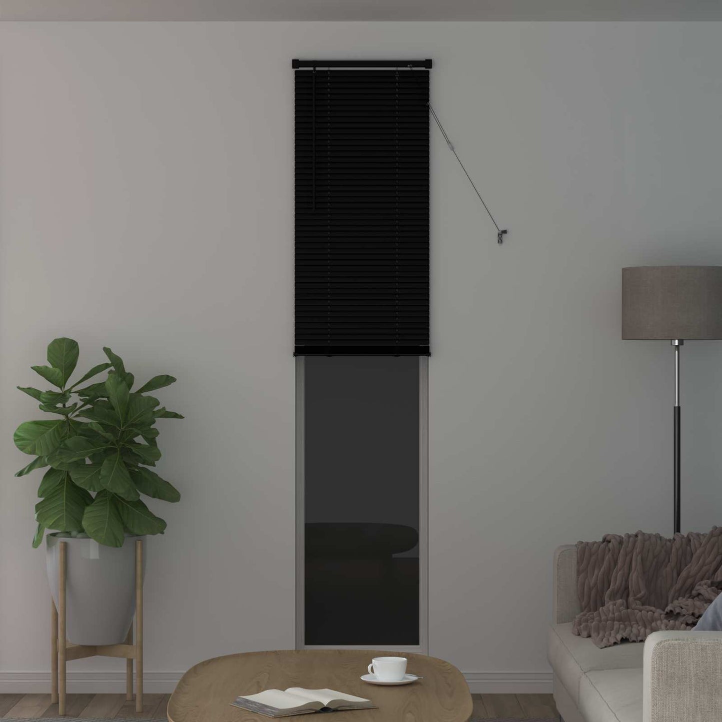 Venetianer Jalousie Verstellbar Schwarz 213 x 40 cm PVC