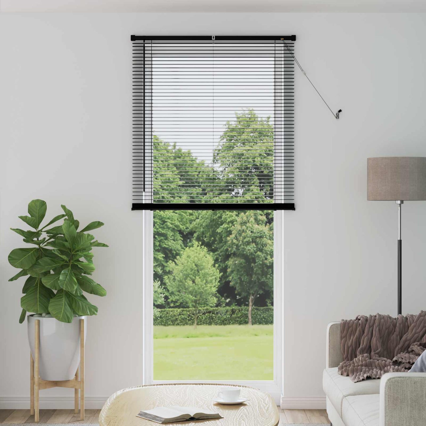 Venetianer Jalousie Verstellbar Schwarz 213 x 90 cm PVC