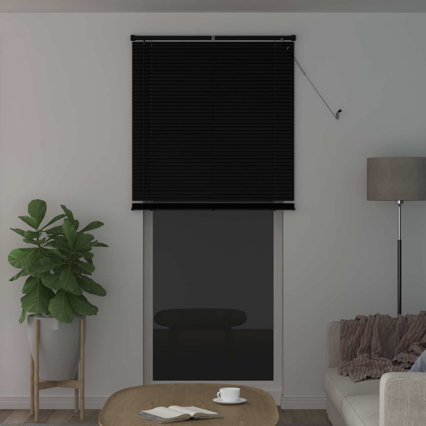 Venetianer Jalousie Verstellbar Schwarz 213 x 90 cm PVC