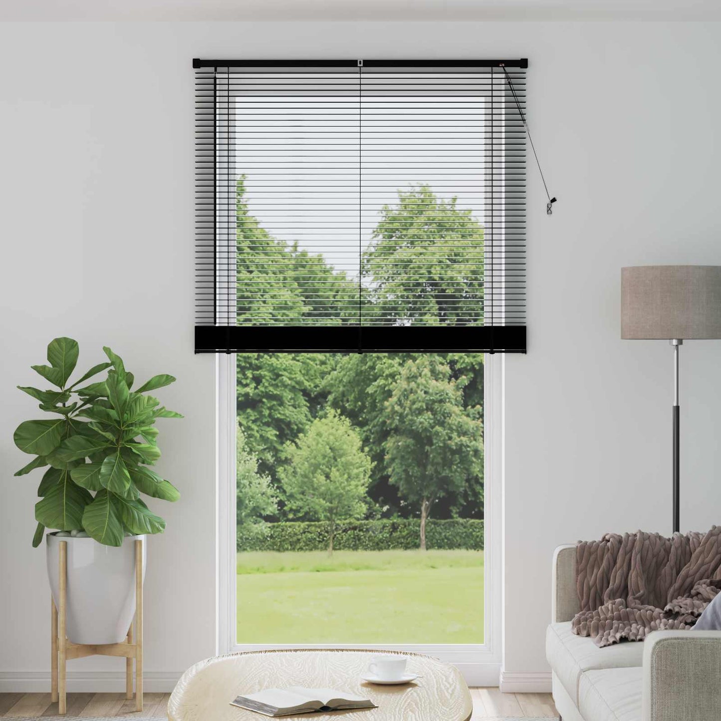 Venetian Blind Adjustable Black 213 x 110 cm PVC