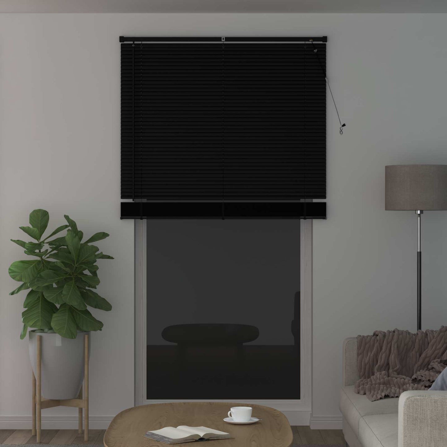 Venetian Blind Adjustable Black 213 x 110 cm PVC