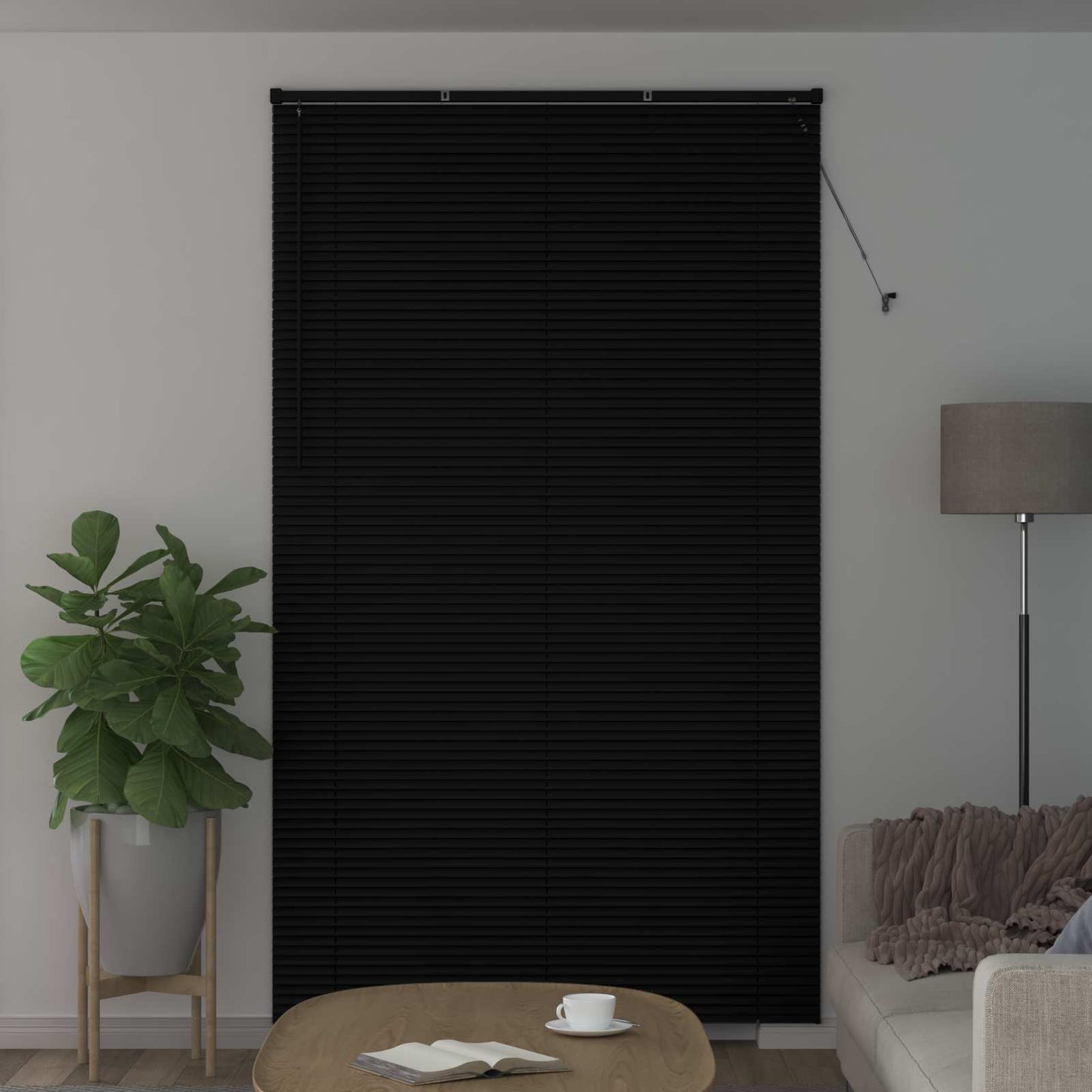 Venetian Blind Adjustable Black 213 x 140 cm PVC