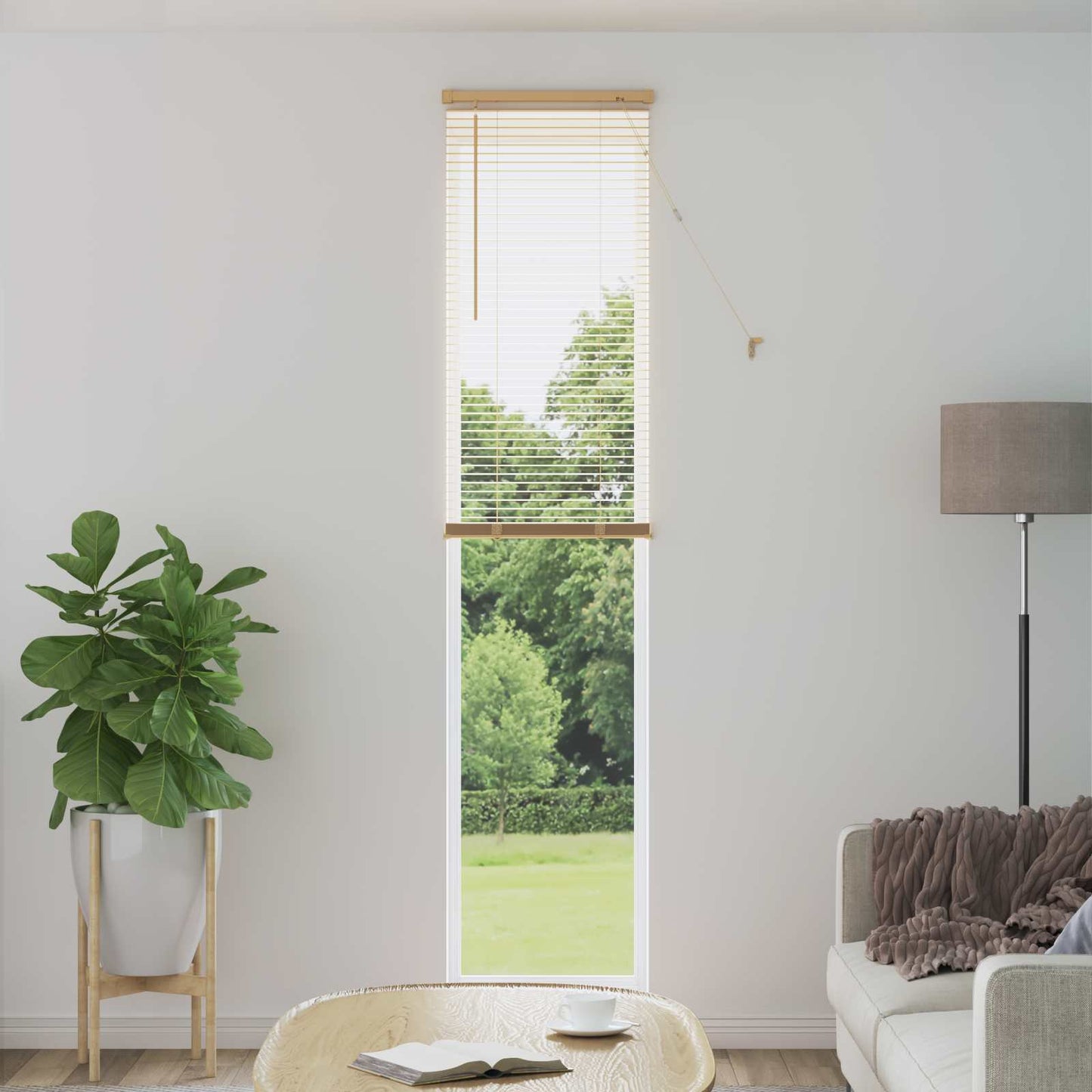 Venetianer Jalousie Hellbraun mit Muster 213 x 60 cm PVC