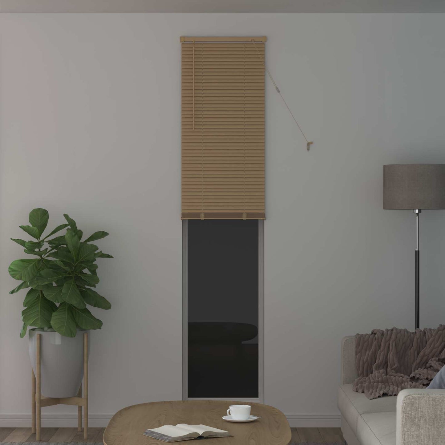 Venetianer Jalousie Hellbraun mit Muster 213 x 60 cm PVC