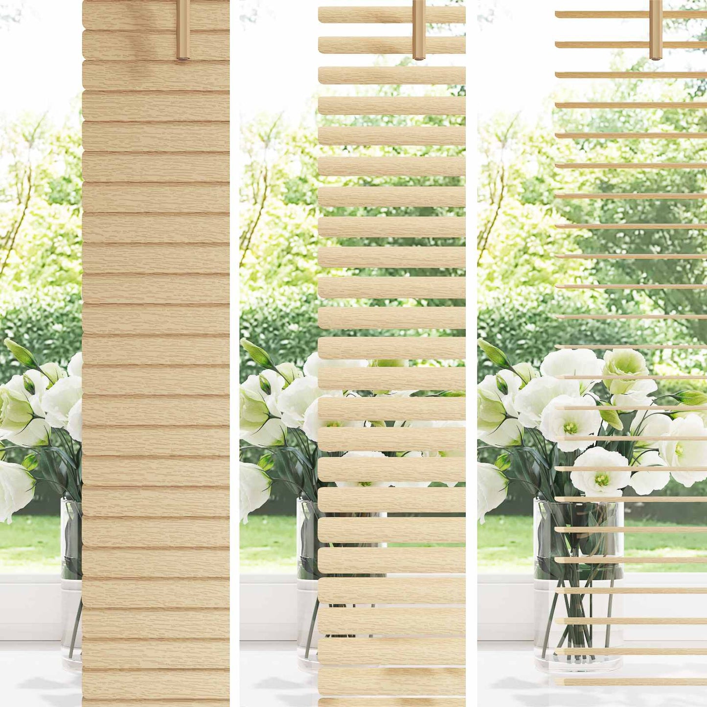 Venetianer Jalousie Hellbraun mit Muster 213 x 110 cm PVC