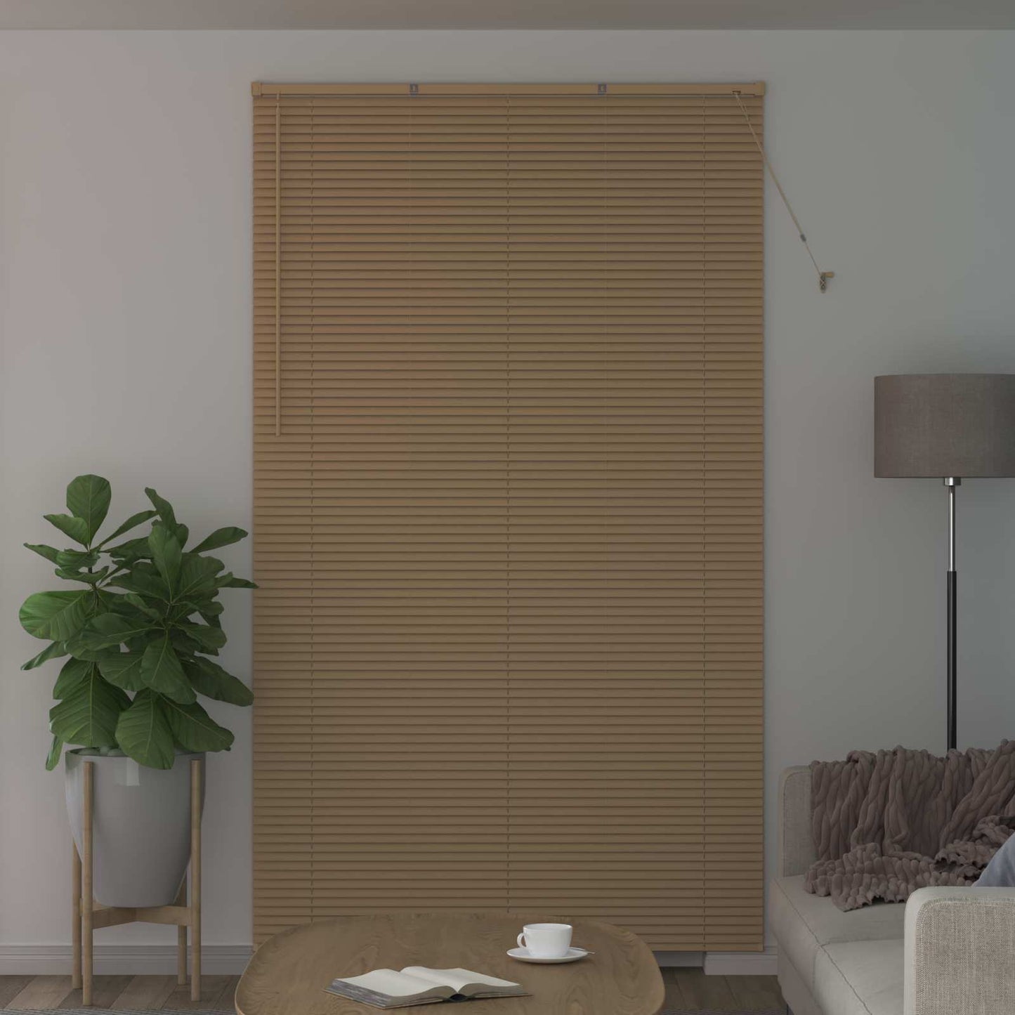 Venetianer Jalousie Hellbraun mit Muster 213 x 160 cm PVC