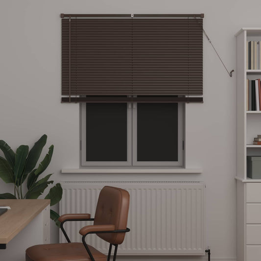 Venetianer Jalousie Dunkelbraun mit Muster 150 x 110 cm PVC