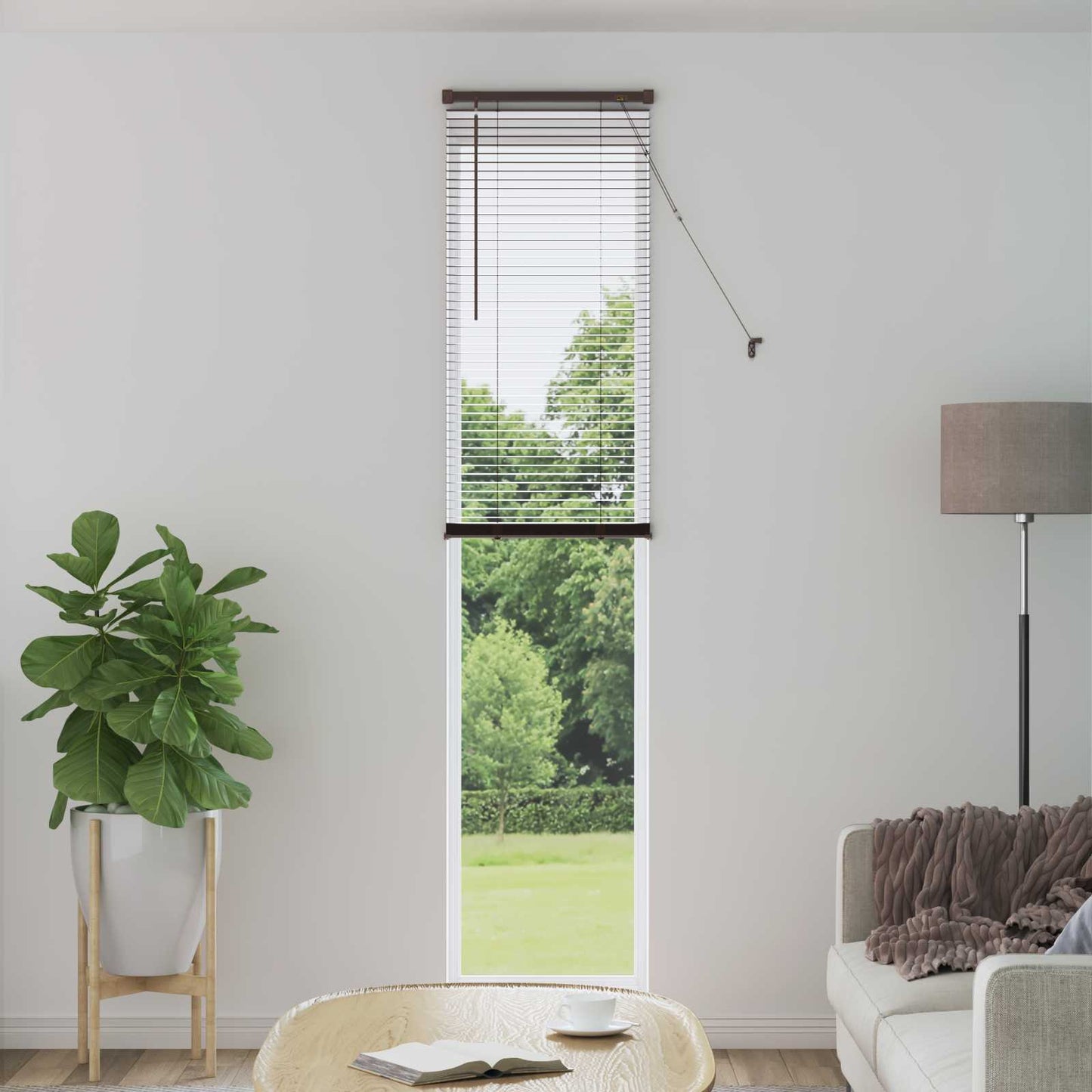 Venetian Blind Dark Brown with Pattern 213 x 50 cm PVC