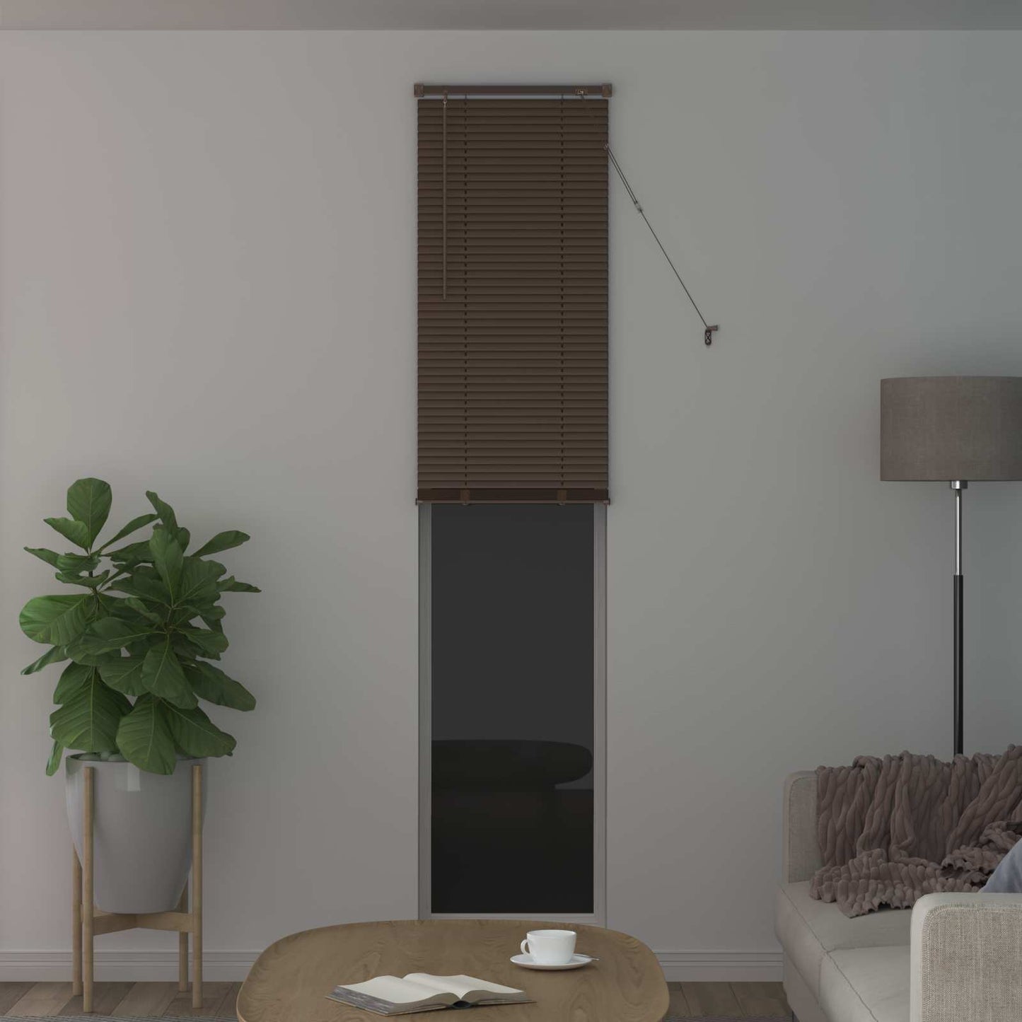 Venetian Blind Dark Brown with Pattern 213 x 60 cm PVC