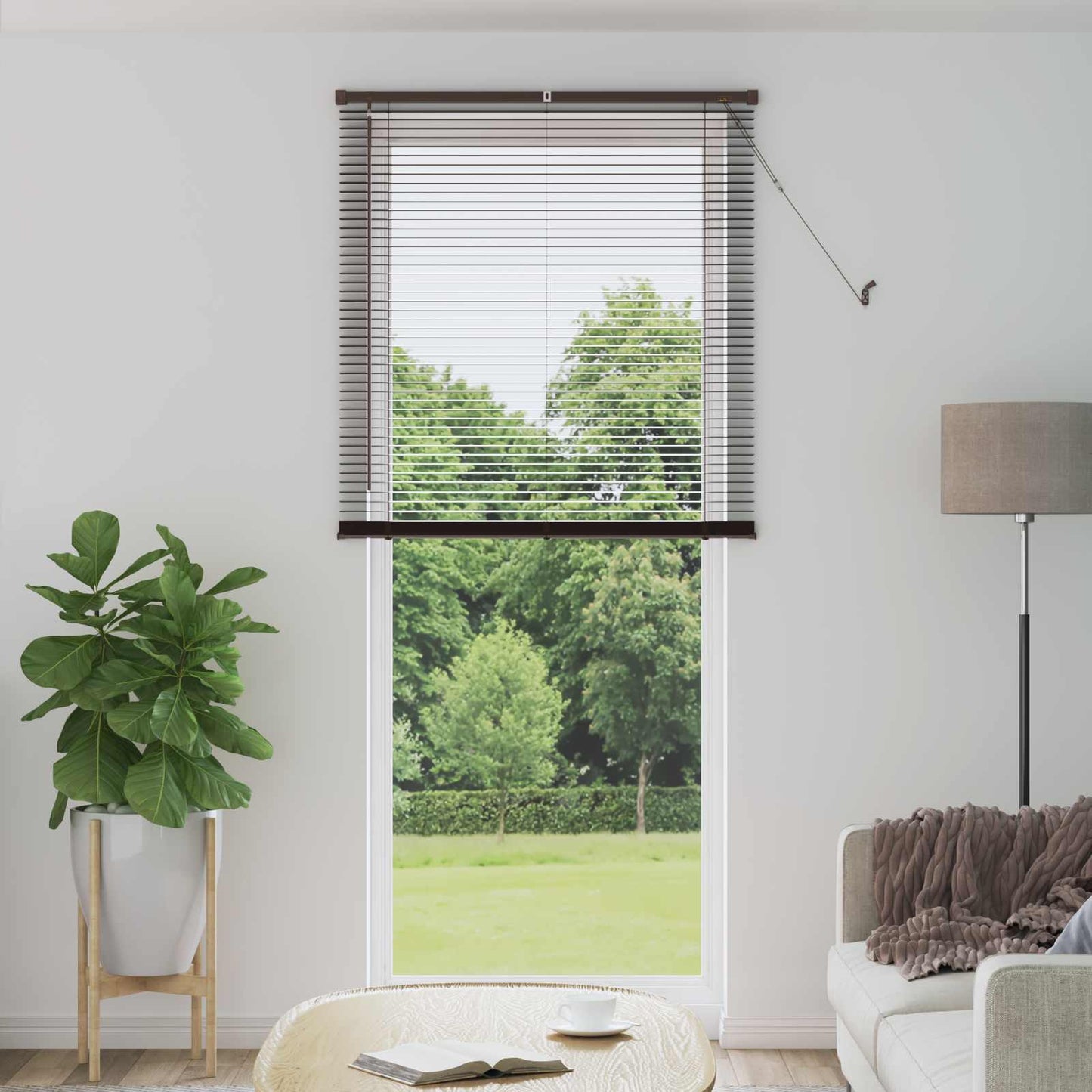 Venetianer Jalousie Dunkelbraun mit Muster 213 x 70 cm PVC