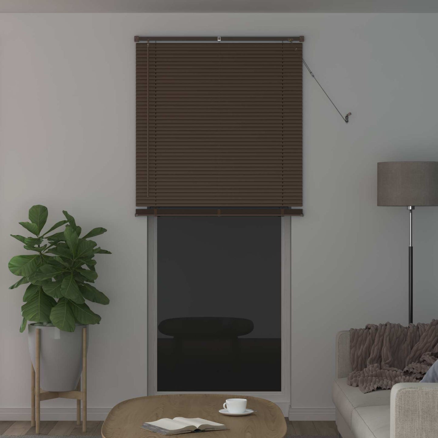 Venetianer Jalousie Dunkelbraun mit Muster 213 x 90 cm PVC