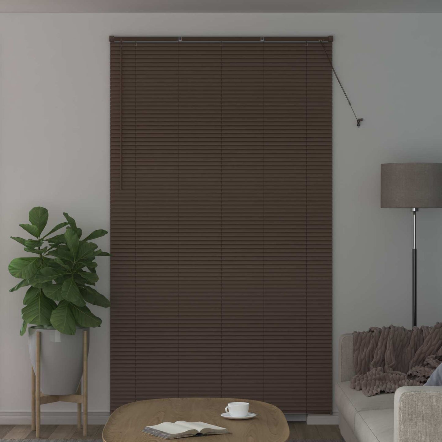 Store vénitien marron foncé avec motif 213 x 140 cm PVC