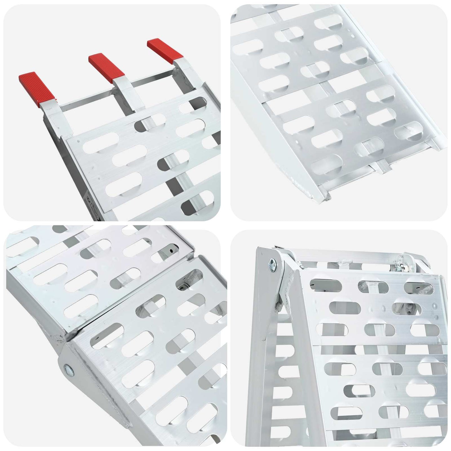 Rampe moto 680 kg 2 pcs Argent 222 x 28 x 5 cm Aluminium